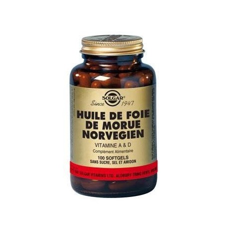 HUILE DE FOIE DE MORUE Norvégien -SOLGAR -Capital osseux