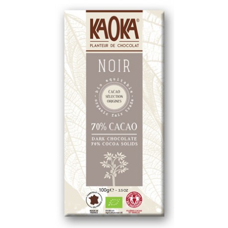 Chocolat noir 70% bio Kaoka 100 g 