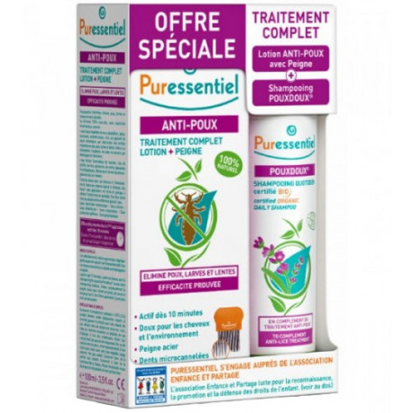 PURESSENTIEL ANTI-POUX Traitement complet lotion 100% Naturel 100 ml -  Pharma-Médicaments.com