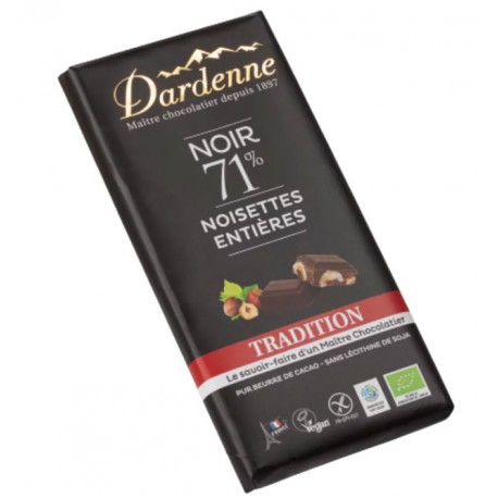 Tablette chocolat noir 71% - Chocolat en ligne D'lys couleurs