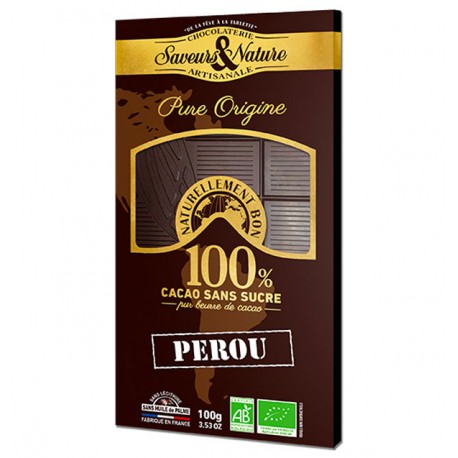 CHOCOLAT Noir 100% Pérou Bio