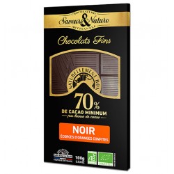 CHOCOLAT Noir 70% Ecorces d'Oranges Confites Bio