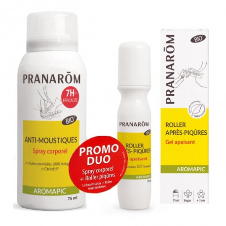 Pranarôm Aromapic anti-moustique spray corps BIO 75ml + Roller