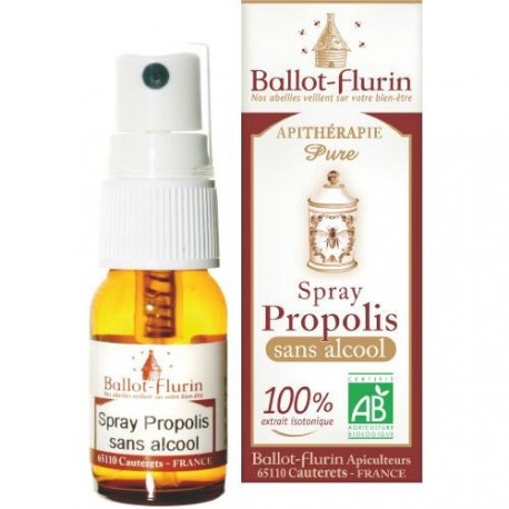 Spray propolis blanche sans alcool 15 ml Ballot Flurin propolis