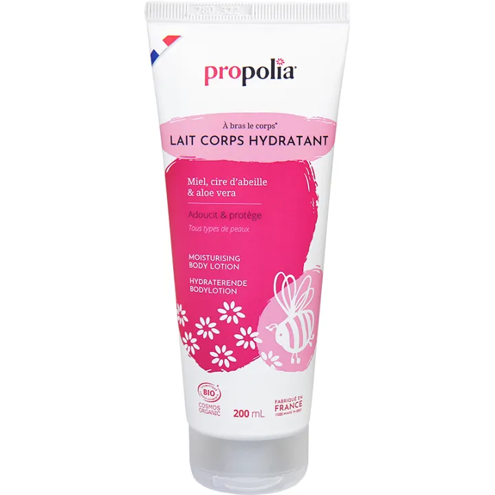 Propolia Lait Corps Hydratant Bio Miel Cire d'Abeille et Aloe Vera 200 ml