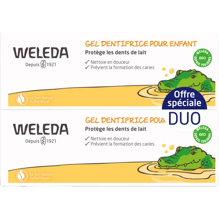 Weleda Gel Dentifrice Enfant au Calendula Bio Lot de 2 x 50 ml