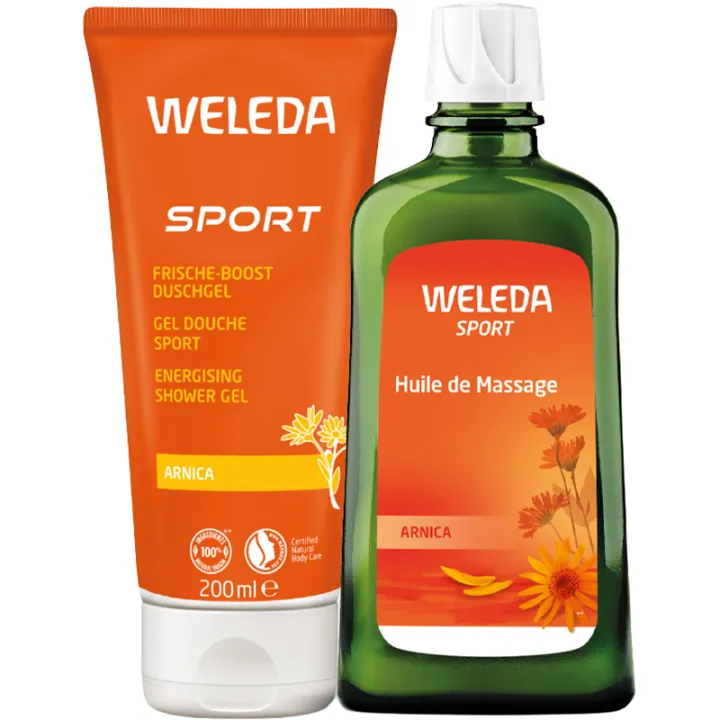 Weleda Sport Huile de Massage à l'Arnica 200 ml + Gel Douche Offert