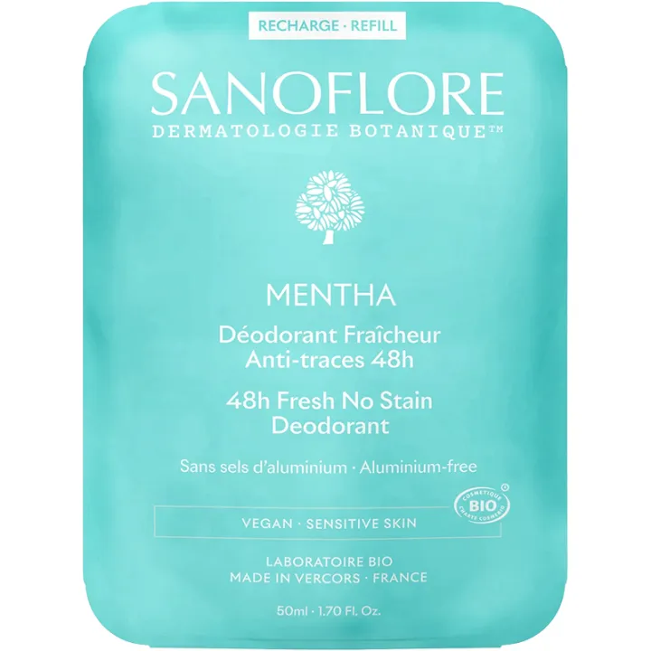 Sanoflore Déodorant Roll-On 48h Mentha Bio Recharge 50 ml