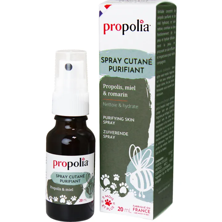 Propolia Animaux Spray Cutané Purifiant Propolis & Miel 20 ml