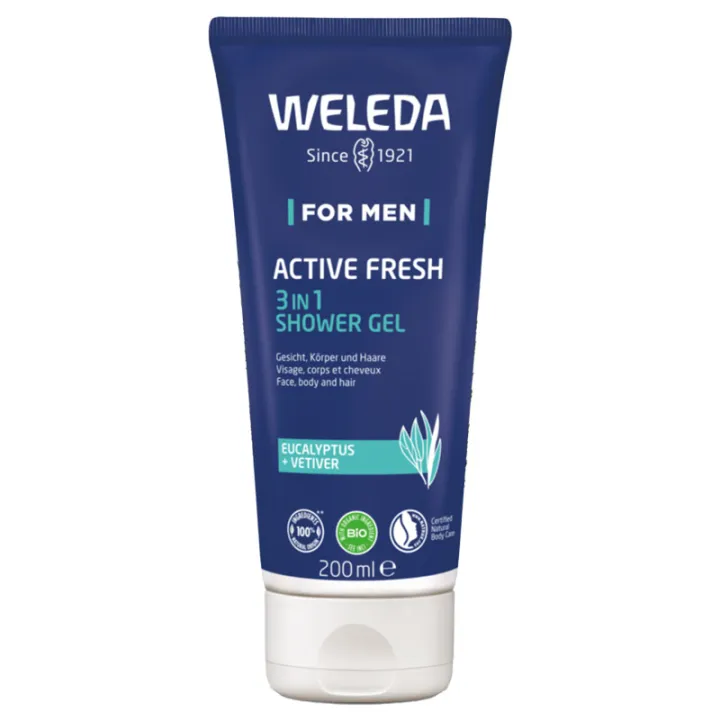 Weleda For Men Gel Douche Active Fresh 3en1 Bio 200 ml