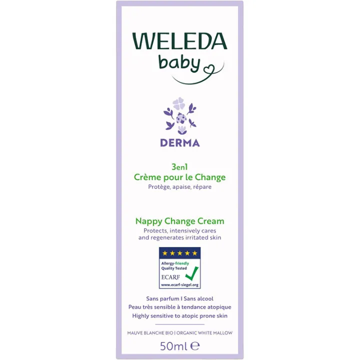Weleda Bébé Derma Crème pour le Change 3en1 50 ml