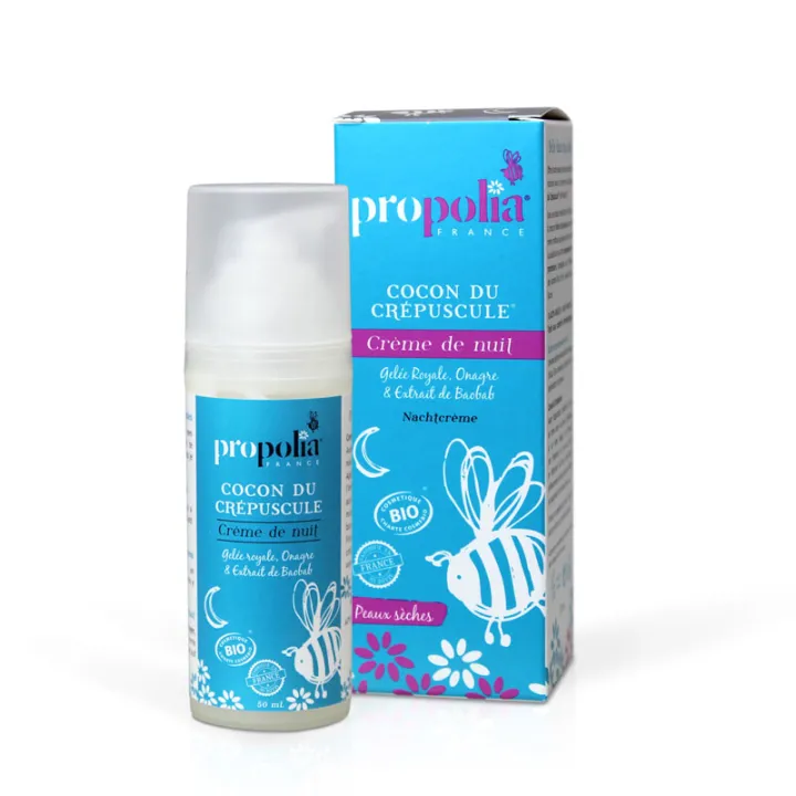 Propolia Crème de nuit BIO Gelée Royale Onagre Peaux sèches