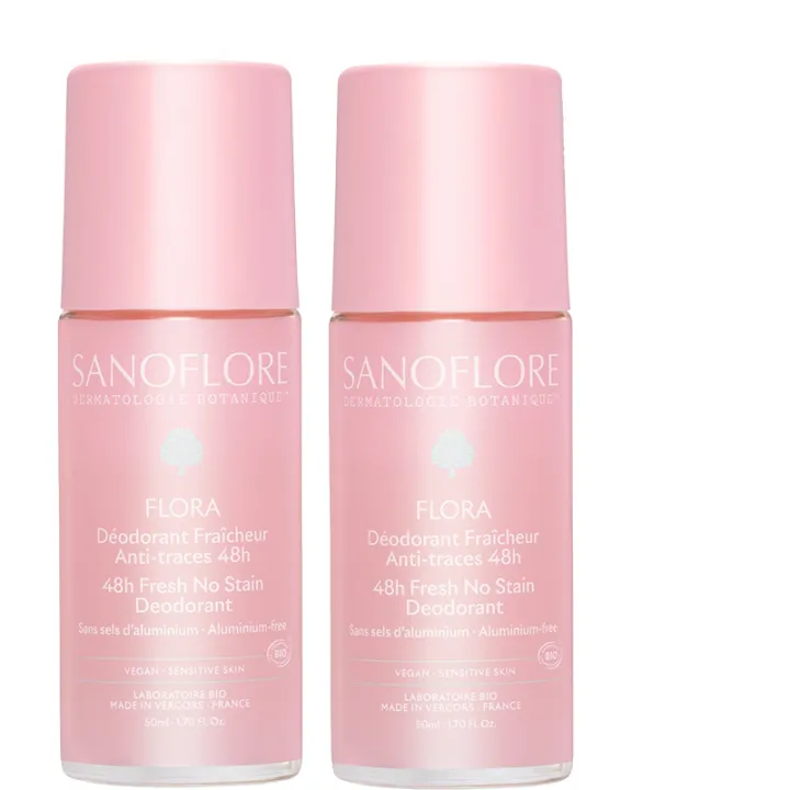 Sanoflore Déodorant Roll-On 48h Flora Bio Lot de 2 x 50 ml