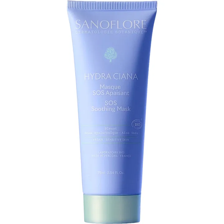 Sanoflore Hydra Ciana Masque SOS Apaisant Bio au Bleuet 75 ml