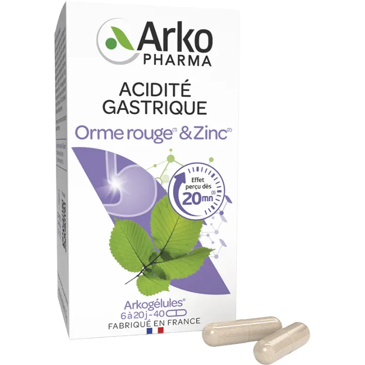 Arkopharma Arkogélules Orme Rouge et Zinc 40 gélules