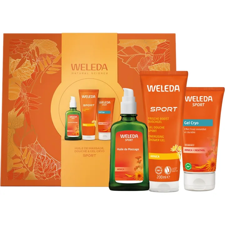 Weleda Coffret Sport Arnica - Huile, Gel Cryo et Gel Douche