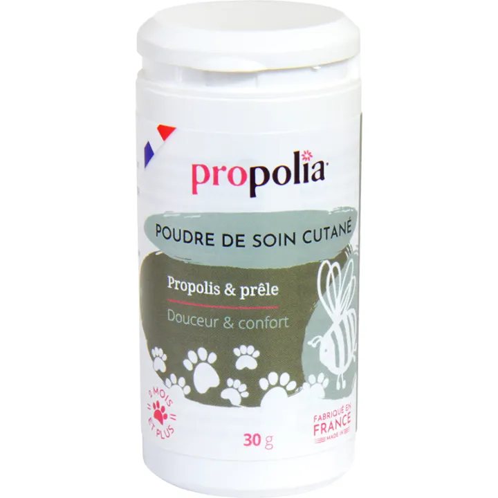 Propolia Animaux Poudre de Soin Cutané Propolis & Prêle 30 g