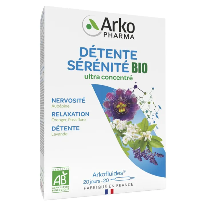 Arkopharma Arkofluides Détente Sérénité Bio 20 ampoules