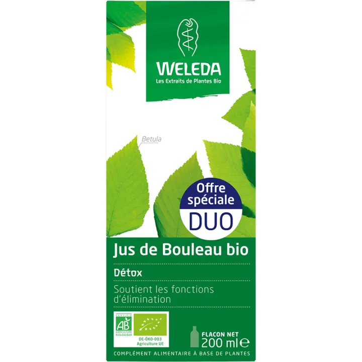 Weleda Jus de Bouleau Bio Lot de 2 x 200 ml