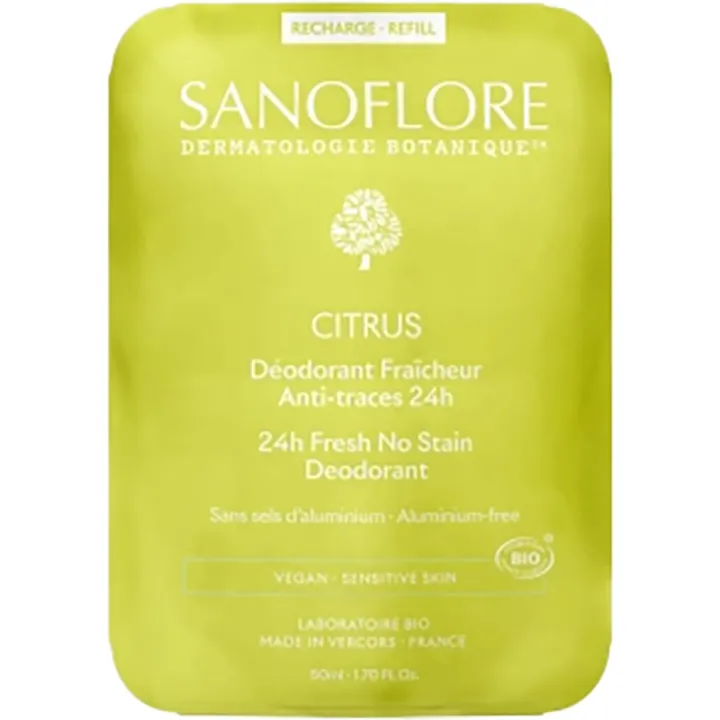 Sanoflore Déodorant Roll-On 24h Citrus Bio Recharge 50 ml