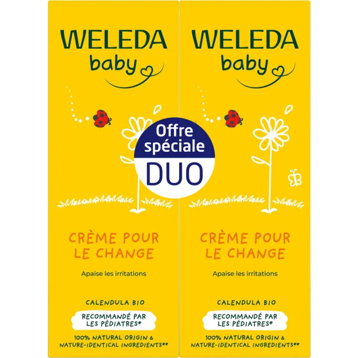 Weleda Bébé Calendula Crème pour le Change Bio Lot de 2 x 75 ml