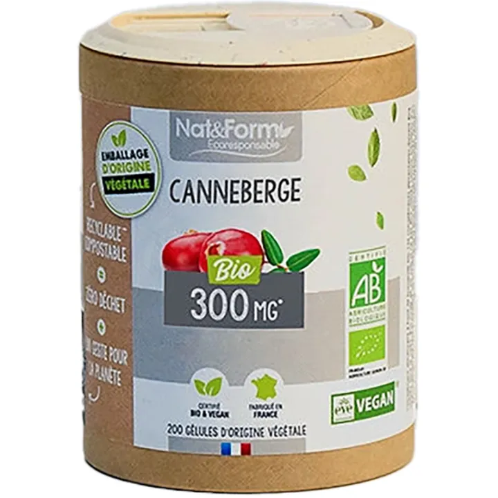 Nat & Form Canneberge Bio 200 Gélules Végétales