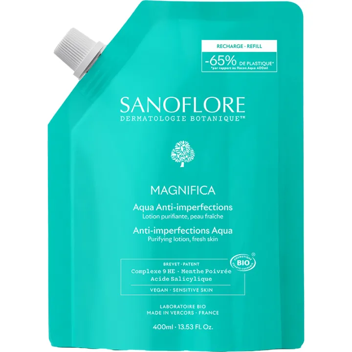 Sanoflore Magnifica Aqua Lotion Purifiante Anti-Imperfections Bio Éco-Recharge 400 ml