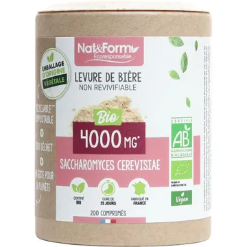 Nat & Form Levure de Bière Bio 200 Comprimés