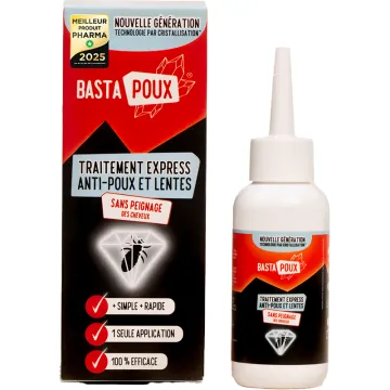 BastaPoux Traitement Express Anti-Poux et Lentes 100 ml