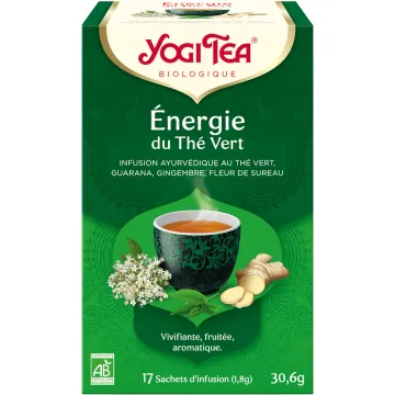 Yogi Tea Green Energy Thé Vert Guarana Bio 17 sachets
