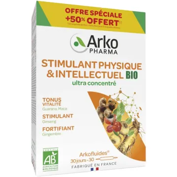 Arkopharma Arkofluides Tonus Physique et Intellectuel Bio 20 + 10 ampoules