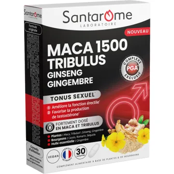 Santarome Maca 1500 Tribulus Ginseng Gingembre – 30 comprimés