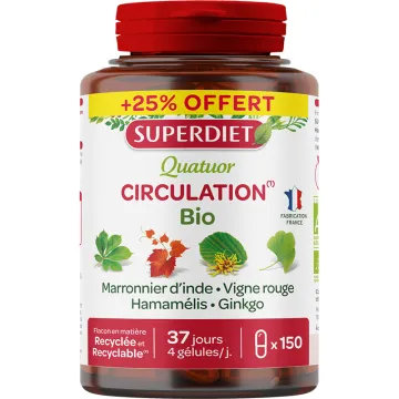 Superdiet Quatuor Circulation Bio 150 gélules