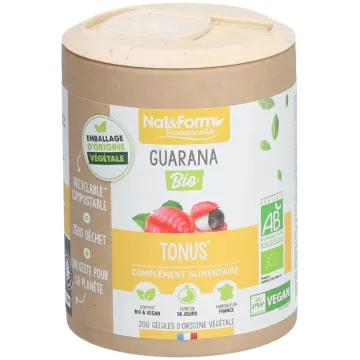 Nat & Form Guarana Bio 200 Gélules Végétales