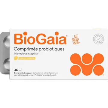 BioGaia Probiotiques L. reuteri Citron 30 Comprimés à Croquer