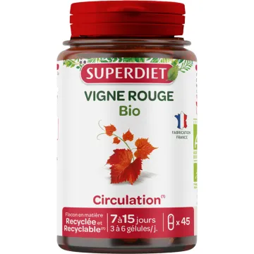 Superdiet Vigne Rouge Circulation Bio 45 gélules