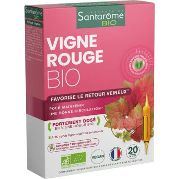 Santarome Vigne Rouge Bio – 20 ampoules de 10 ml