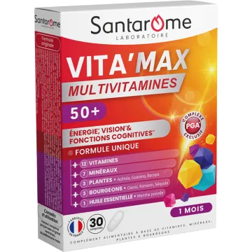 Santarome Vita Max Multivitamines Sénior 50+ – 30 comprimés