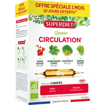 Superdiet Quatuor Circulation Bio 20 ampoules