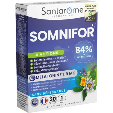 Santarome Somnifor 4 Actions Mélatonine 1,9 mg – 30 comprimés