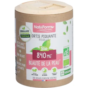 Nat & Form Ortie Piquante Feuille Bio 200 Gélules Végétales