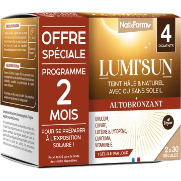 Nat & Form Lumi'Sun Autobronzant - Lot de 2 x 30 Gélules