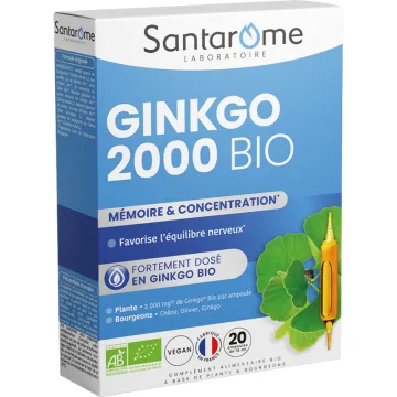 Santarome Ginkgo Bio 2000 – 20 ampoules de 10 ml