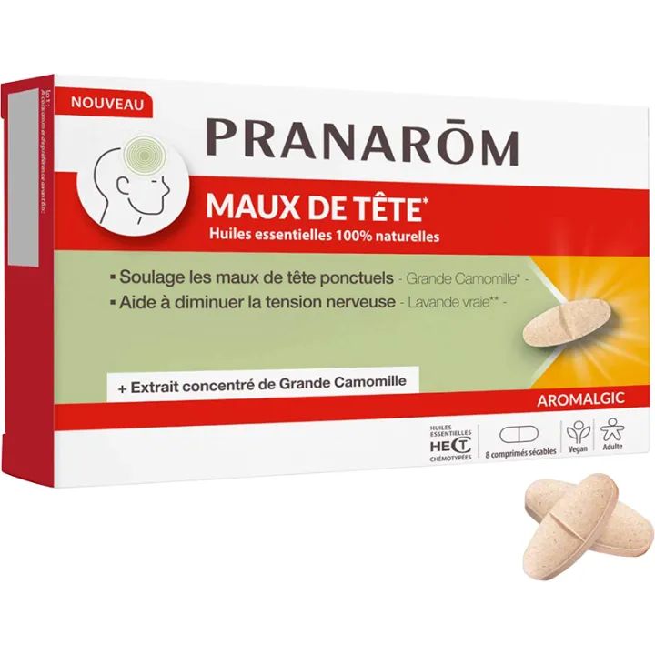 Pranarôm Aromalgic Maux de Tête 8 comprimés