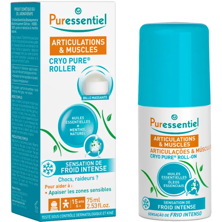 Roller Articulations Cryo Pure 14 huiles essentielles 75 ml Puressentiel