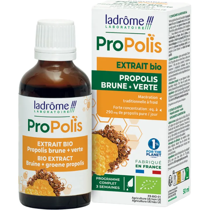 Ladrôme Extrait de Propolis Brune et Verte Bio 50 ml