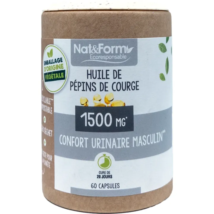 Nat & Form Huile de Pépins de Courge 60 Capsules