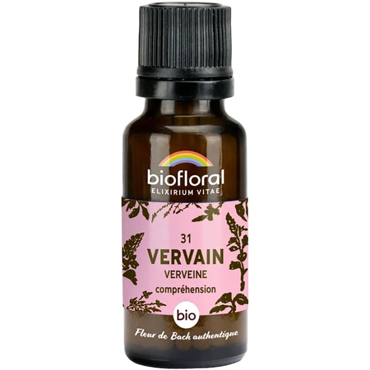 Fleur de Bach n°31 Vervain bio en granules sans alcool 19,5 g – Biofloral