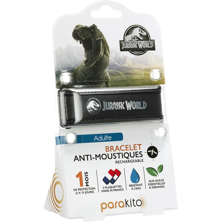 Parakito Bracelet Anti-Moustiques Rechargeable Adulte - Motif Jurassic World