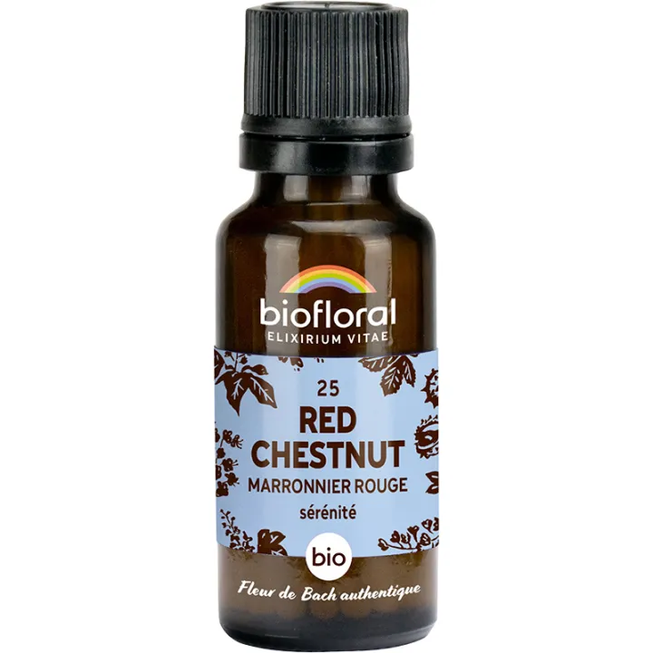 Fleur de Bach n°25 Red Chestnut bio en granules sans alcool 19,5 g – Biofloral